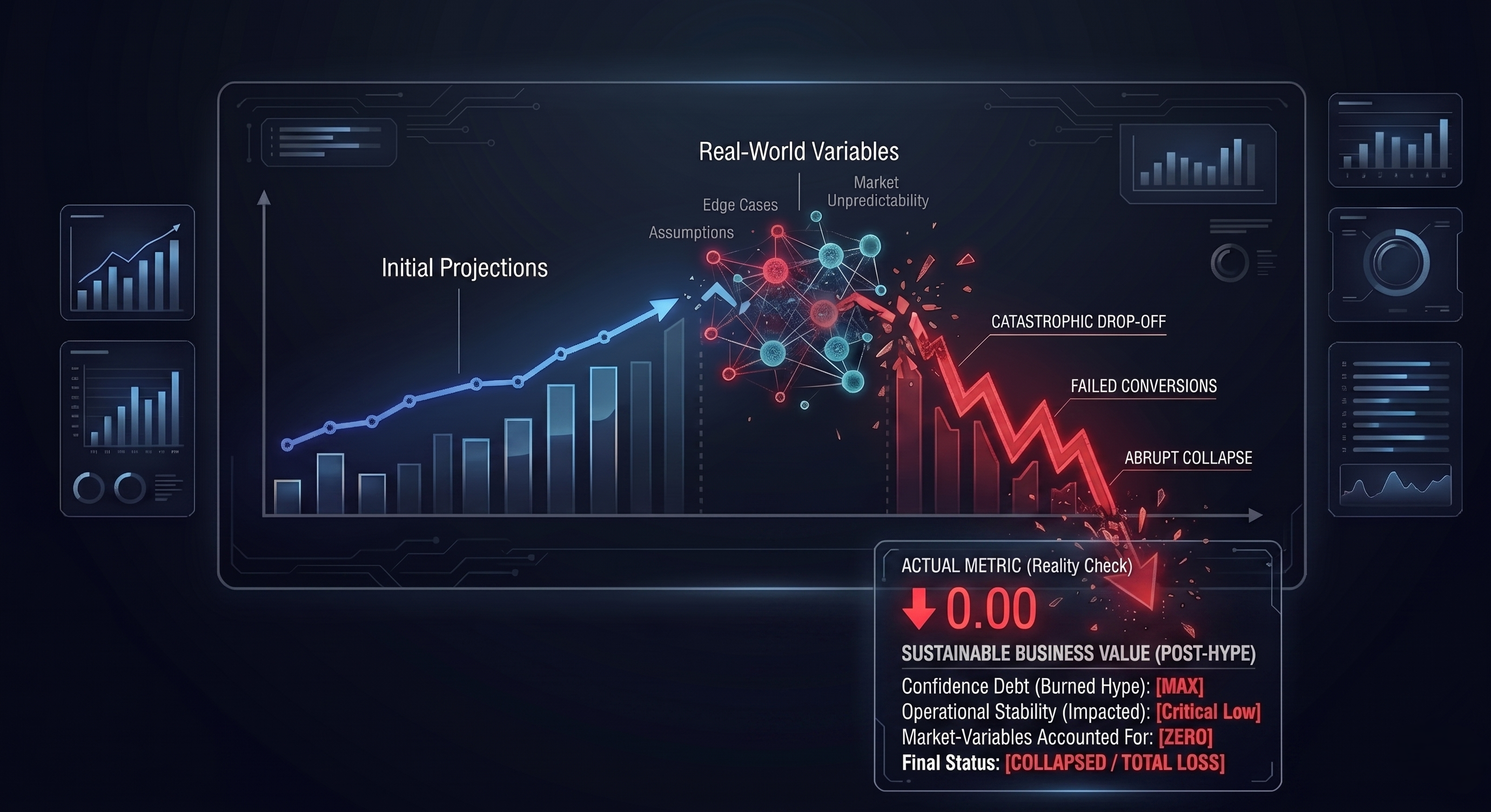 When unearned confidence meets real-world variables, the resulting metric is usually a catastrophic drop-off.